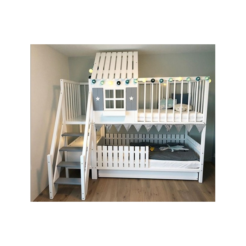 Tree House Bunk Bed Cottage, Twin Tree House Low Loft Bed
